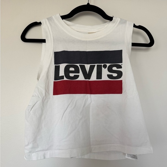 Levi's White Sleeveless Crop Top with Logo - Picture 2 of 3